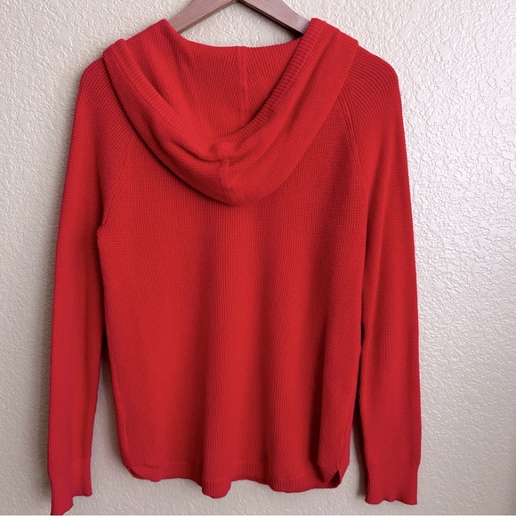 Lauren Ralph Lauren Red Waffle Print Hooded Sweater - Picture 2 of 7